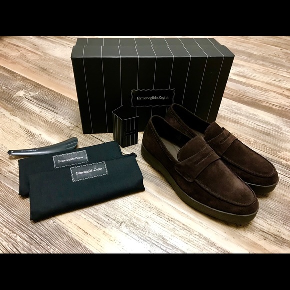 Ermenegildo Zegna Shoes Brown Suede 